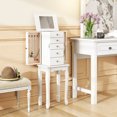 thumbnail image 4 of Costway Jewelry Cabinet Armoire Storage Box Chest Standing Organizer with Mirror White, 4 of 10