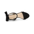 thumbnail image 4 of BLISSFUL STEP Women Open Toe Ankle Bow Tie Mid Heels Sandals Black 9, 4 of 7