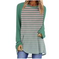 thumbnail image 1 of Birdeem Hauts pour Femmes Décontractés Été Manches 3/4 Femmes Décontractées Manches Longues Col Rond Hauts Blouse Ample Imprimé Graphique Chemise Hauts et Blouses Été, 1 of 5