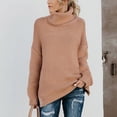 thumbnail image 4 of Aqestyerly Cardigans Tricotés pour Femmes Womenss Décontracté Couleur Unie Décontracté Ligne Épaisse Manches Longues Col Roulé Chandail HWRETIE, 4 of 7
