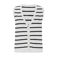 thumbnail image 4 of LOVZFMLL Débardeurs pour Femmes Cardigan Décontracté Ample à Boutons Rayé Col en V, 4 of 7