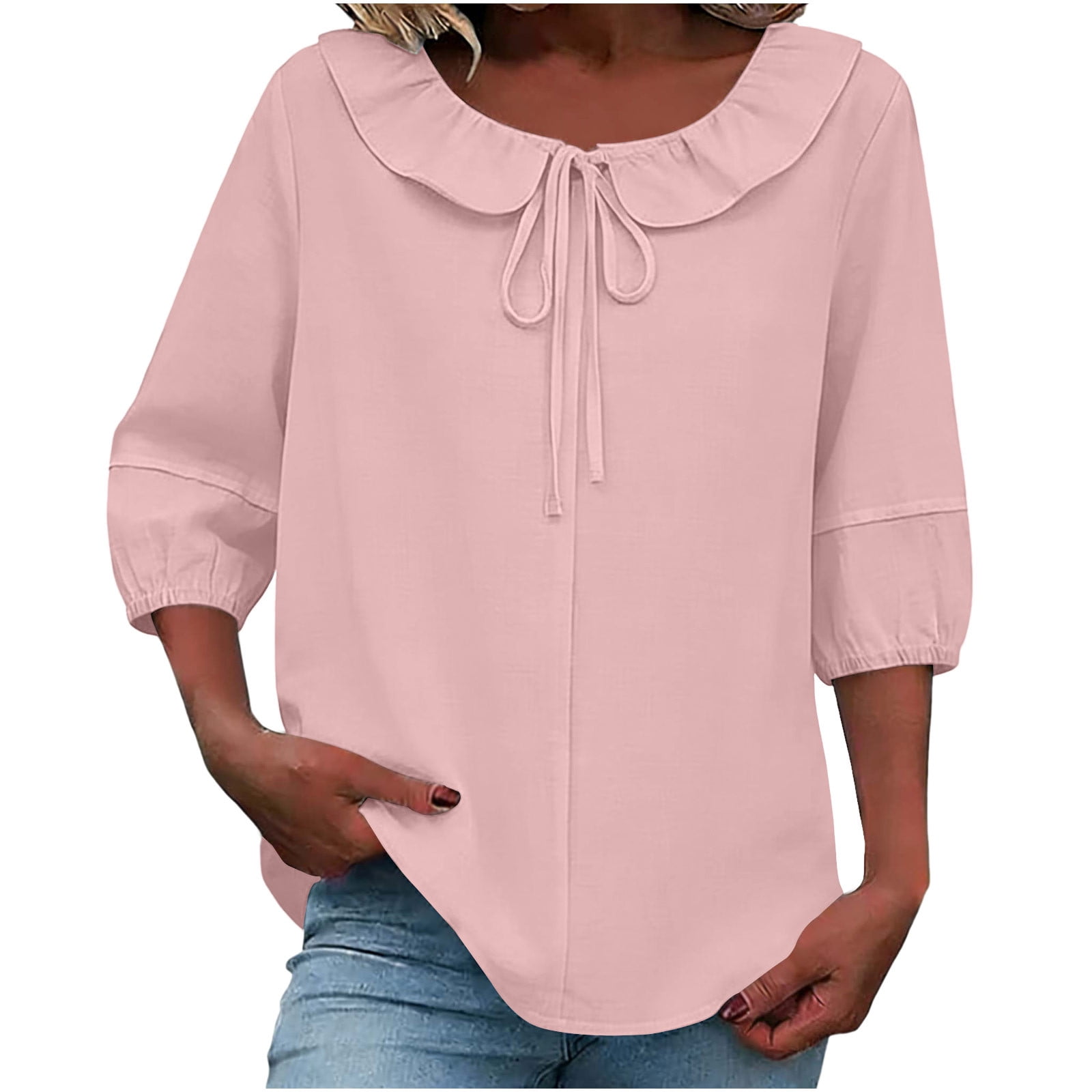 トップス Fuuuuuull Wo-Fusoul Top for Women, Spring Summer Ruffle Puff Sleeve
