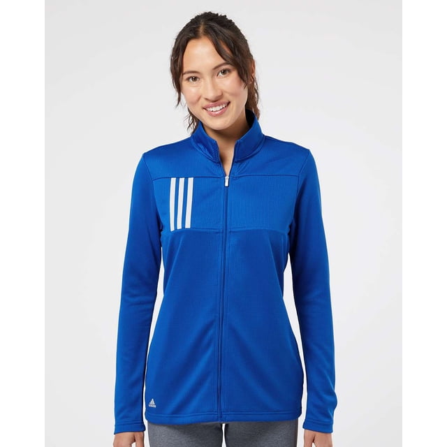 Femmes Tricot Double à 3 Rayures à Fermeture Éclair Intégrale, L, Équipe RoyalGrey Deux