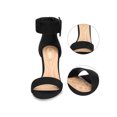 thumbnail image 2 of BLISSFUL STEP Women's Block Heels Zipper Buckle Ankle Strap Sandals Black 10, 2 of 8