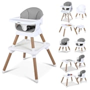 OLAKIDS Baby High Chair, 9 in 1 Convertible Highchair for Babies and Toddlers, Building Block Table Dining Booster Seat Activity Desk Kids Stool with Adjustable Removable Tray