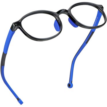 LifeArt Kid Blue Light Blocking Glasses, Filter 85% of Harmful Blue Light, Anti Eyestrain and Blurry, Computer Glasses, Cut UV400 Anti Glare(Black Blue)
