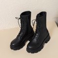thumbnail image 2 of Kcodviy Bottes pour Femmes Grande Taille Bottes pour Femmes Mi-Hautes à Talon Épais Bout Rond Bottes Courtes de Moto Mi-Hautes pour Femmes Mi-Hautes pour Femmes Mi-Hautes pour Femmes, 2 of 4