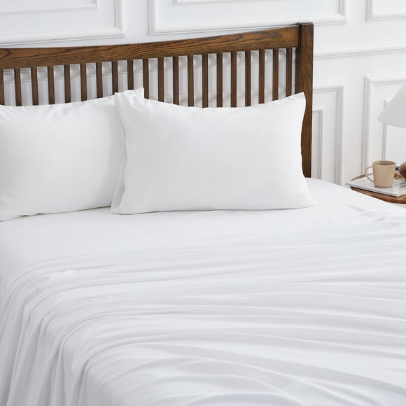 Hitime Ensemble de Draps en Microfibre 4 Pcs California Très Grand, Poche Profonde Convient à 16 Pouces, Respirant Ultra Doux Style Hôtel de Luxe Déco Maison Ensemble de Draps Taille Cal Très Grand, Cadeau pour Femmes, Hommes