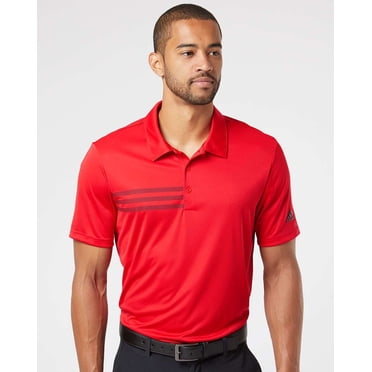 Adidas Mens 3-Stripes Chest Polo, 3XL, Collegiate RedBlack