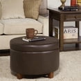 thumbnail image 2 of HomePop Grand Pouf de Rangement en Similicuir, Multipl, 2 of 11