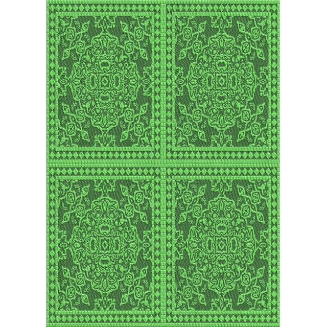 Ahgly Tapis Rectangulaire Lavable en Machine Intérieur Transitionnel Vert Forêt, 7 Pieds x 10 Pieds