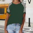 thumbnail image 2 of Plebaso T-Shirts pour Femmes à Manches Courtes à Blocs de Couleur Décontractés à Col Rond T-Shirts Amples Blouses d'Été Hauts, 2 of 7
