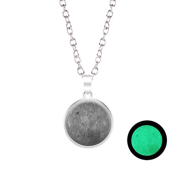 Collier Pendentif Femme Lune Lumineuse Collier de Charme Décoratif Collier de Bijoux