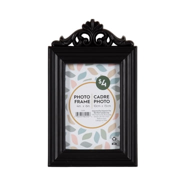 DesignOvation Cantua 4" x 6" Black Decorative Tabletop Picture Frame