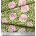 thumbnail image 3 of Soimoi Cotton Duck Fabric Check & Roses Floral Print Fabric by The Yard 42 Inch Wide, 3 of 3