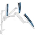 thumbnail image 1 of VIVO Support de Moniteur Triple Blanc, 2 Bras Pneumatiques + 1 Fixé, 3 Écrans jusqu'à 32 Pouces, 1 of 8