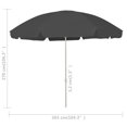 thumbnail image 4 of vidaXL Parasol de Plage Anthracite 300 cm, 4 of 5