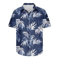 thumbnail image 4 of Txeol Chemise Hawaïenne pour Hommes - Manches Courtes, Résistant aux Plis, Motif Traditionnel, 90 % de Réduction, Bleu Foncé, XXXXXL, 4 of 5