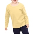 thumbnail image 2 of tarylea Baby Girl Clothes Crew Neck Undershirts Solid Color Long Sleeve Pullover Casual Loose Fall Basic Tops, 2 of 8
