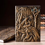 EGNMCR Diary NoteBook Notebooks for Work Retro Embossed Magician Notebook European-style Notepad Three-dimensional A5 Diary 100 Pages embossed notebook