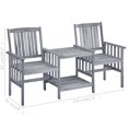 thumbnail image 4 of vidaXL Garden Chairs with Tea Table and Cushions Solid Acacia Wood, 4 of 5