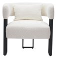 thumbnail image 2 of Contemporary Boucle Fabric Accent Chair - Ivory & Black, 2 of 7