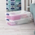 thumbnail image 3 of Sterilite 32 Liter Latch Box, Clear Plastic Storage Bin with Lid, Blue Latch, 3 of 6