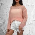 thumbnail image 4 of Chandails Décontractés pour Femmes Mode Chandail Décontracté pour Femmes à Manches Longues Col Rond Uni Chandail pour Dames Hauts Blouse Chandail Ample Hauts pour Femmes P-28 Rose-A S, 4 of 5