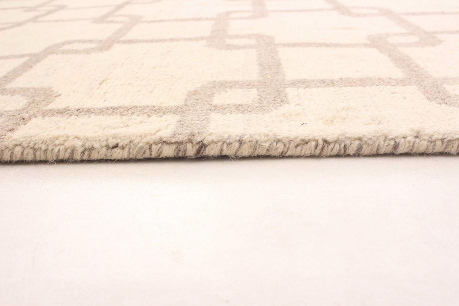 ECARPETGALLERY Tapis Noué à la Main pour Salon, Salle à Manger et Chambre à Coucher Marocain Collection Tangier 4'11" x 7'8" en Ivoire
