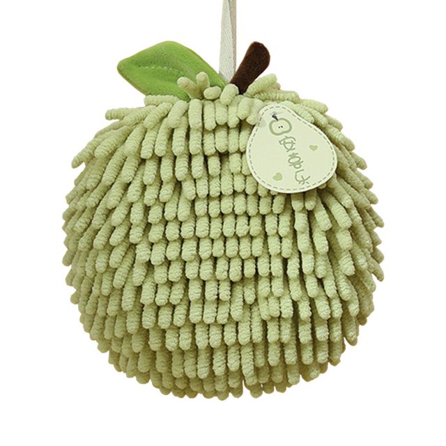 Feltree Cute Fruit Fuzzy Ball Hand Towel with Hanging Loop - Super Absorbent & Soft for Kitchen and Bathroom Decor