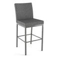 thumbnail image 1 of Amisco Perry Plus 30" Bar Stool - Grey Woven Fabric/Glossy Grey Metal, 1 of 10
