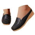thumbnail image 1 of Dakaela Womens Mules Casual Slip on Loafers Round Toe Low Wedge Work Shoes Backless Walking Slides, 1 of 8