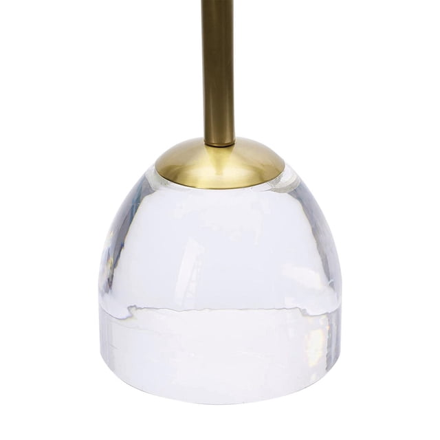 Plata Decor Table d'Appoint en Acrylique pour Salle à Manger et Salon avec Plateau en Acrylique Transparent en Forme de Dôme, Supporté par un Cadre en Métal Brossé Doré et un Pied Cylindrique, Mesurant 25 Pouces de Hauteur par 12 Pouces de Largeur et de Profondeur, Idéal comme Table d'Appoint et de Bout Moderne pour les Aires de Vie et de Salle à Manger.