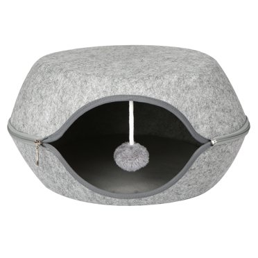 Cat Bed Cat Cave Bed Felt Material with Removable Cushion for Cats and Kittens Weight less than 7.5kg