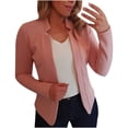 thumbnail image 2 of Spring Saving!Lightweight Cropped Cardigans For Women Plus Sizes,Open Front Shrug Cardigan Women For Summer,Long Sleeve Open Front Bolero Shrug Sweaters Soft Cotton Jacket Top Outerwear, 2 of 5