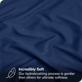 thumbnail image 2 of Bare Home Drap-Housse - Premium 1800 Collection - Poche Profonde - Ultra Doux, Résistant aux Plis - Très Grand, Bleu Foncé, 2 of 7