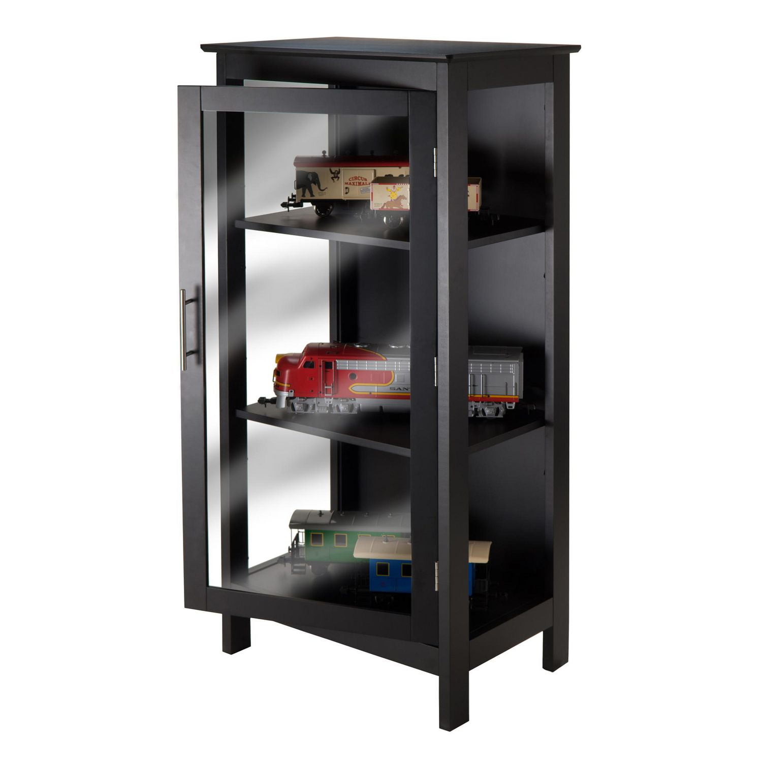 Vitrine avec porte en verre avec finition noire de Winsome - 20523