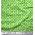 thumbnail image 1 of Soimoi Green polyester Crepe Fabric Square & Triangle Geometric Decor Fabric Printed Yard 42 Inch Wide, 1 of 3