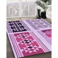 thumbnail image 3 of Ahgly Company Tapis Rond Lavable en Machine Intérieur Transitionnel Fleur Rose, 8 Pieds Rond, 3 of 7