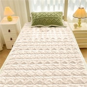 Flannel Mattress Pad | Upholstery Facecloth Futon Topper | Warm Non Slip Bed Cover | Soft Polyester Fabric for Colder Months | Home Bedroom Use