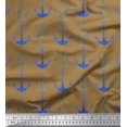 thumbnail image 1 of Soimoi Brown Poly Georgette Fabric Anchor Hook Nautical Decor Fabric Printed Yard 42 Inch Wide, 1 of 3