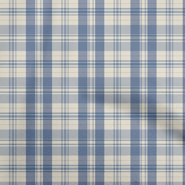 oneOone Rayon Grayish Blue Fabric Check Sewing Craft Projects Fabric Prints By Yard 56 Inch Wide