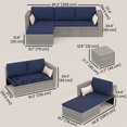 thumbnail image 3 of Outsunny Ensemble de Mobilier de Patio 3 Pcs, Ensemble de Canapé d'Extérieur en Rotin Osier, 3 of 10