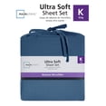 thumbnail image 3 of Mainstays Washed Ultra Soft Microfiber Bed Sheet Set, King, Washed Indigo, 4 Piece, 3 of 12