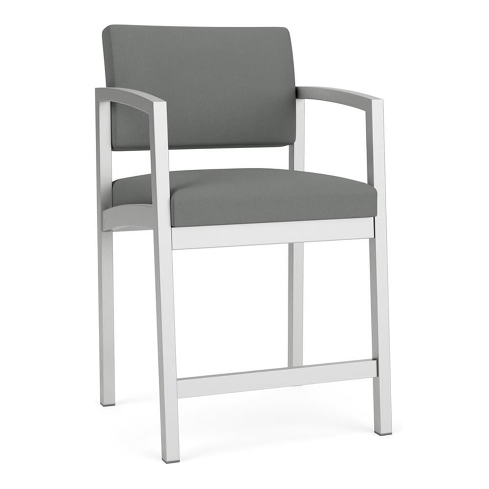 Lenox Steel Reception Waiting Room Hip Chair / Silver Steel / Light Gray