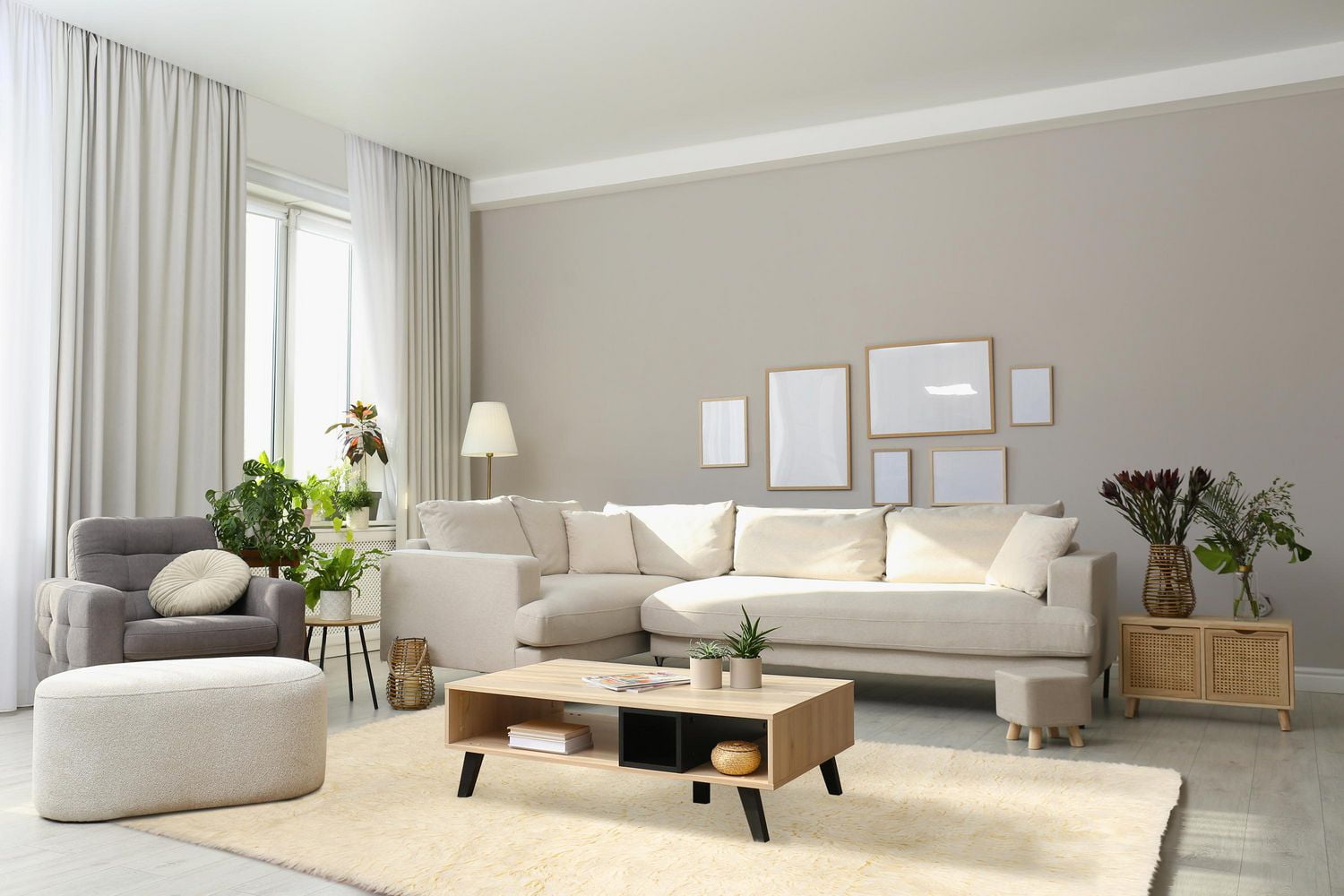 3A Flokati 2000gr 4' x 6' Area Rug, Natural