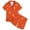Orange, variant on Sleepwear Set Soft Satin Pajamas With Ocean Bow Print Comfortable Wear Daily - For Holiday Trips