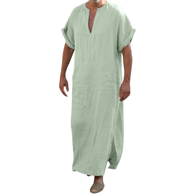 Ketyyh-chn99 T-Shirts pour Hommes Mode Hommes Décontracté Mode Coton Col en V Manches Courtes Robe Veste Vert,2TG