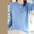 thumbnail image 5 of Duoif Chandails pour Femmes Chandails Légers Tendance pour Femmes Manches Longues Col Rond Léger Doux Tricoté Chandail Blouse Tricotée Chandails pour Femmes Hauts pour Femmes Bleu Ciel m, 5 of 5