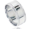 thumbnail image 1 of Double Milgrain Inlay Comfort Fit Wedding Band 10K White Gold, 1 of 3
